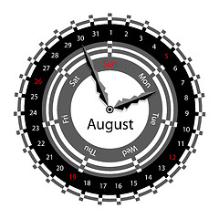 Image showing Creative idea of design of a Clock with circular calendar for 20