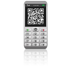 Image showing Smartphone with QR code. 