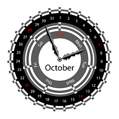 Image showing Creative idea of design of a Clock with circular calendar for 20