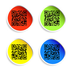 Image showing Set of labels with qr codes. 