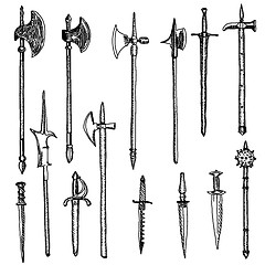 Image showing Weapon collection, medieval weapons