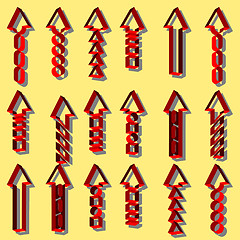 Image showing Vector set of red arrows