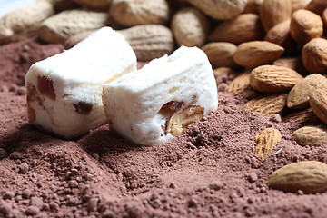 Image showing white nougat in cacao