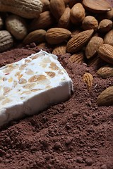 Image showing white nougat in cacao