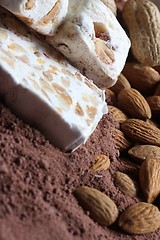 Image showing white nougat in cacao