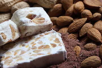 Image showing white nougat in cacao
