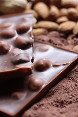 Image showing nut chocolate background