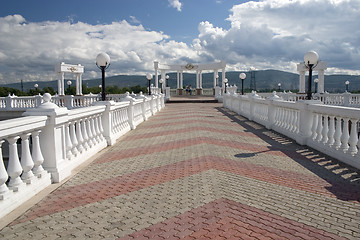 Image showing Balcony with white columns.