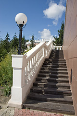 Image showing Ladder with a lantern.