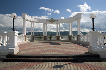 Image showing Balcony with white columns.