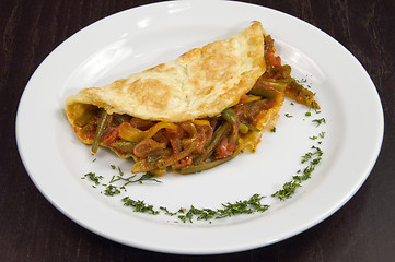 Image showing Pancakes with vegetables.