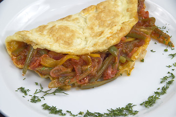 Image showing Pancakes with vegetables.