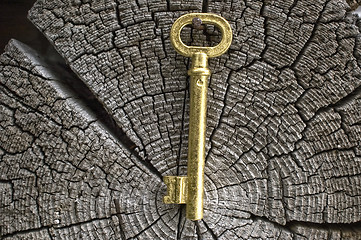 Image showing Old key of gold colour.