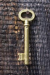 Image showing Old key of gold colour.