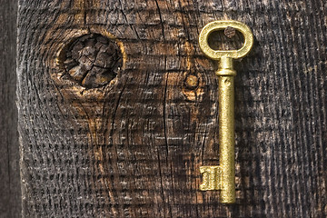 Image showing Old key of gold colour.