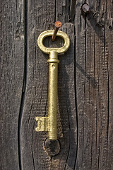 Image showing Old key of gold colour.