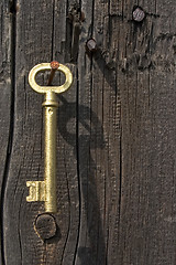 Image showing Old key of gold colour.