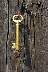 Image showing Old key of gold colour.