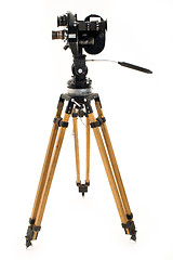 Image showing The movie camera and tripod.