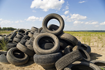 Image showing Tyre heap.