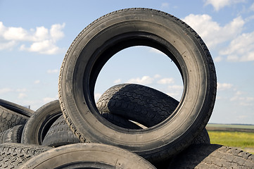 Image showing Tyre heap.