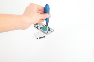 Image showing cellphone repair on white background