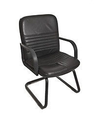 Image showing black office chair with wheels