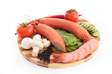 Image showing sausages with vegetables
