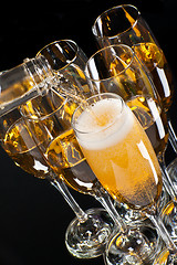 Image showing half empty glasses of champagne