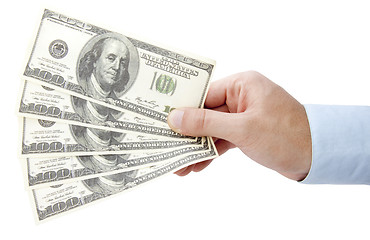 Image showing Hand with money isolated