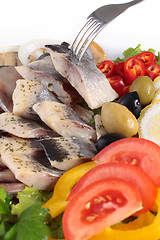 Image showing tasting fresh herring