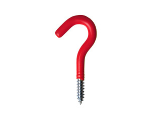 Image showing a red screw forming the shape of a question mark