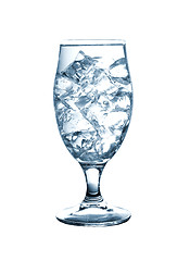 Image showing Wet transparent glass with ice isolated