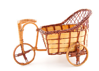 Image showing Empty wooden wheelbarrow