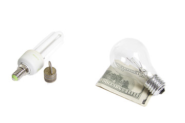 Image showing Old type and new enerdy saving light bilbs