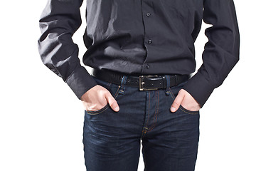 Image showing businessman with hands in pockets