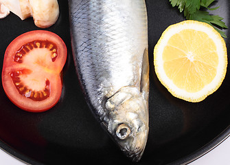 Image showing fish in pan with vegetables