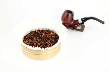 Image showing pipe and tobacco isolated