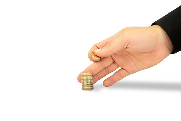 Image showing hand with coins