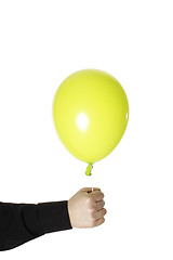 Image showing man holding yellow baloonn isolated