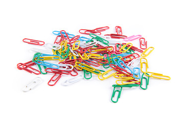Image showing colored paper clips isolated on white