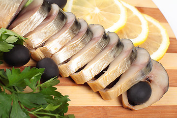 Image showing herring fillets with herbs