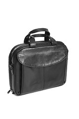 Image showing Luxury business black briefcase isolaetd