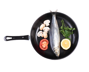 Image showing fish in pan with vegetables