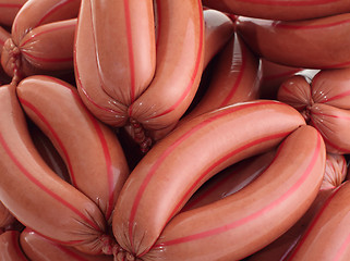 Image showing close up sausages