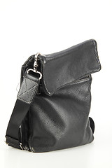 Image showing black leather bag