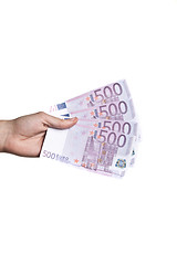 Image showing hand golding euro