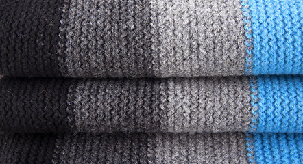 Image showing Close-up of striped woolen textile