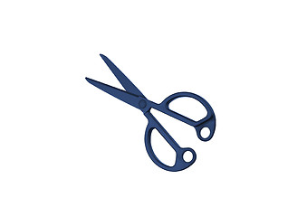 Image showing Blue handled scissors isolated on a white