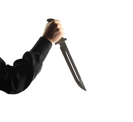 Image showing Man hold knife - aggression